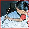 

   Hand painting   
   the batik

