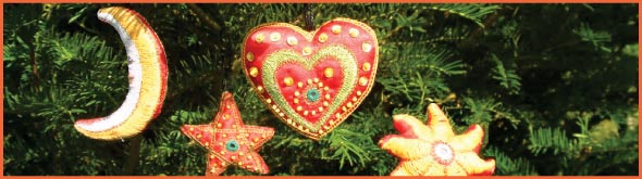 

   Needlework Christmas decorations   

