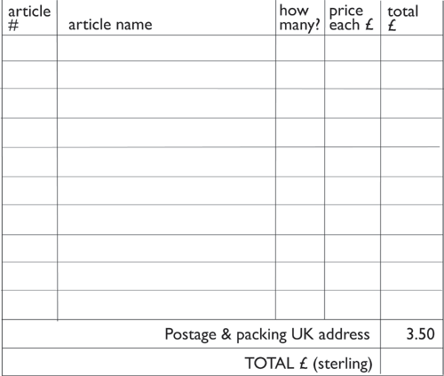 ~ Easy orderform ~
...But easier still
when you
click & shop
O N L I N E !