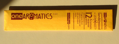 

   One Aromatics
   Sandalwood incense   

