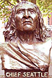 

   Statue of Chief Seattle   
   in Seattle old town

